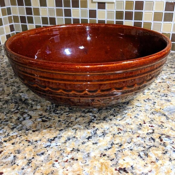 60's Marcrest Daisy Dot Ovenproof Stoneware 10" Bowl - Picture 1 of 11